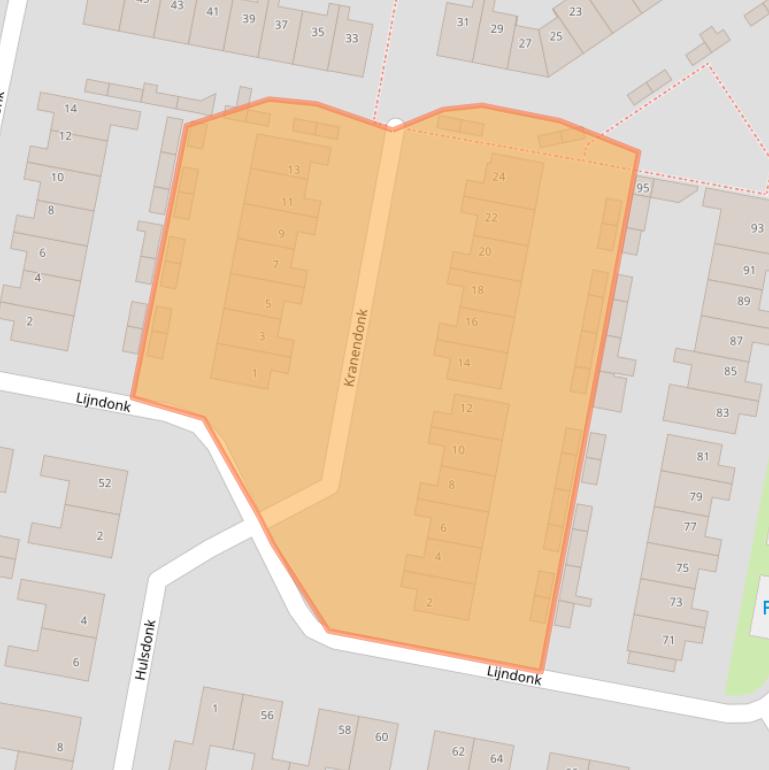 Kaart van postcodegebied 4907XX.