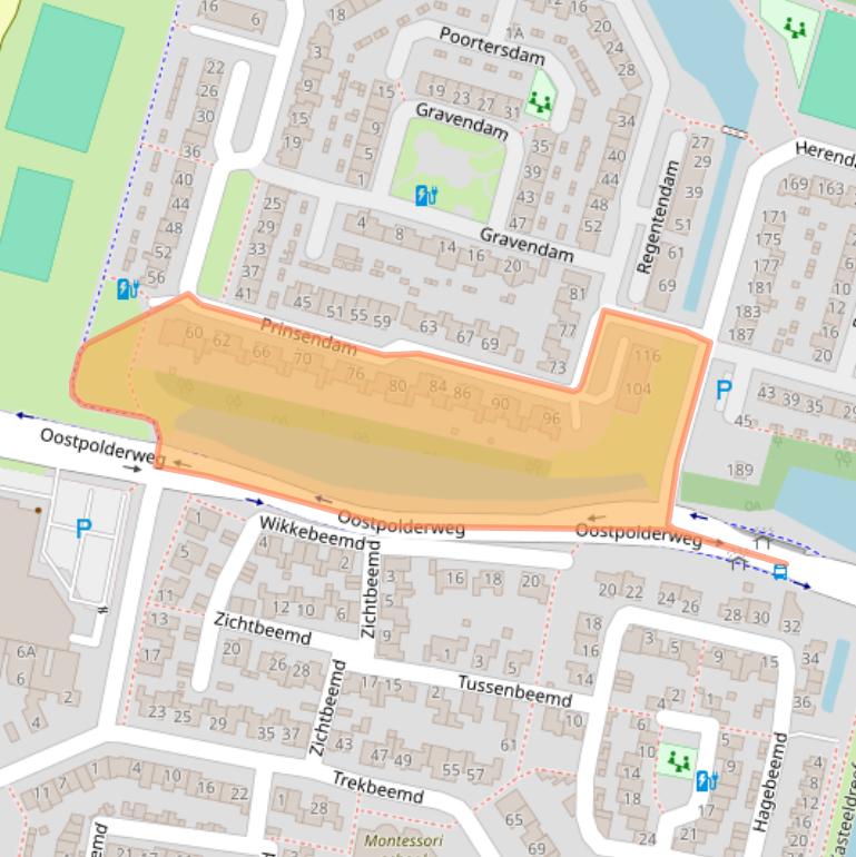 Kaart van postcodegebied 4908AB.