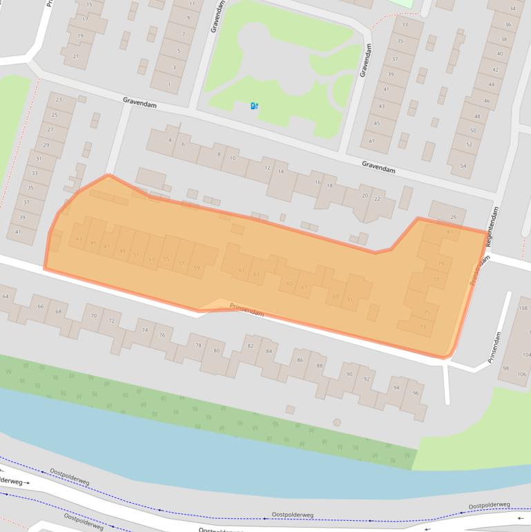 Kaart van postcodegebied 4908AD.