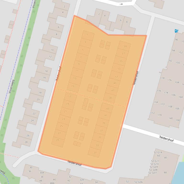 Kaart van postcodegebied 4908CG.