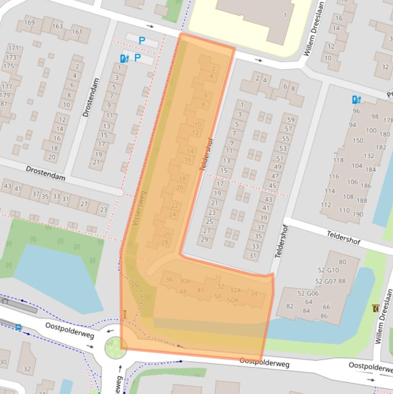 Kaart van postcodegebied 4908CH.