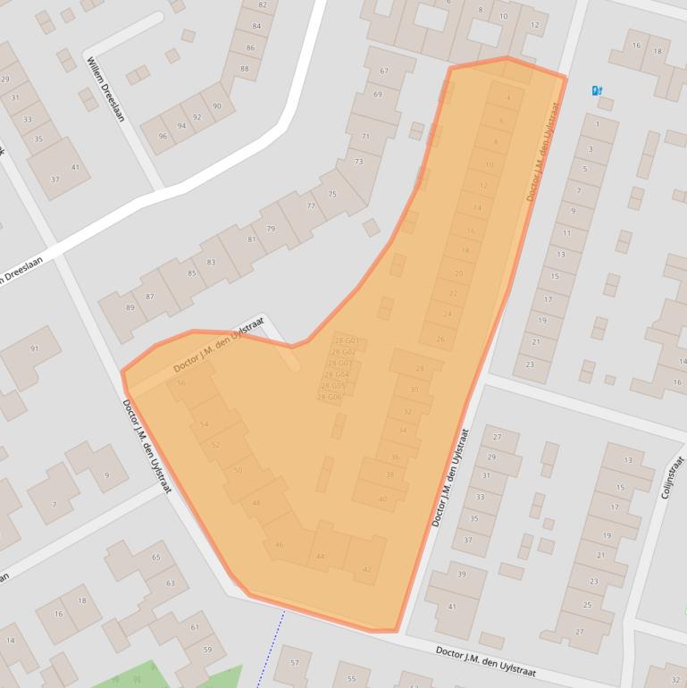 Kaart van postcodegebied 4908CT.