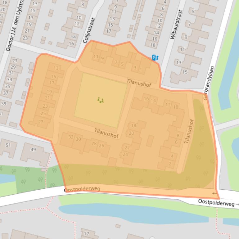 Kaart van postcodegebied 4908DA.