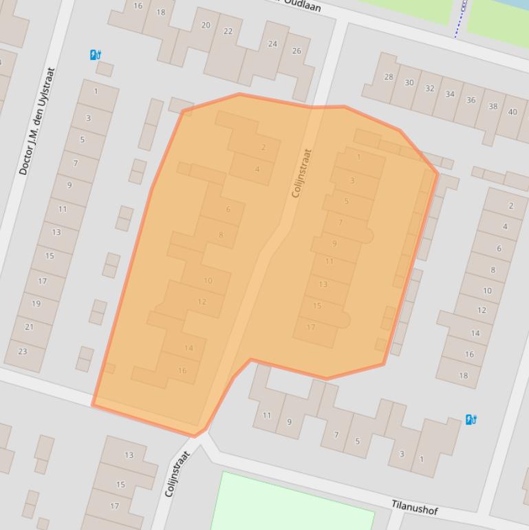 Kaart van postcodegebied 4908DB.