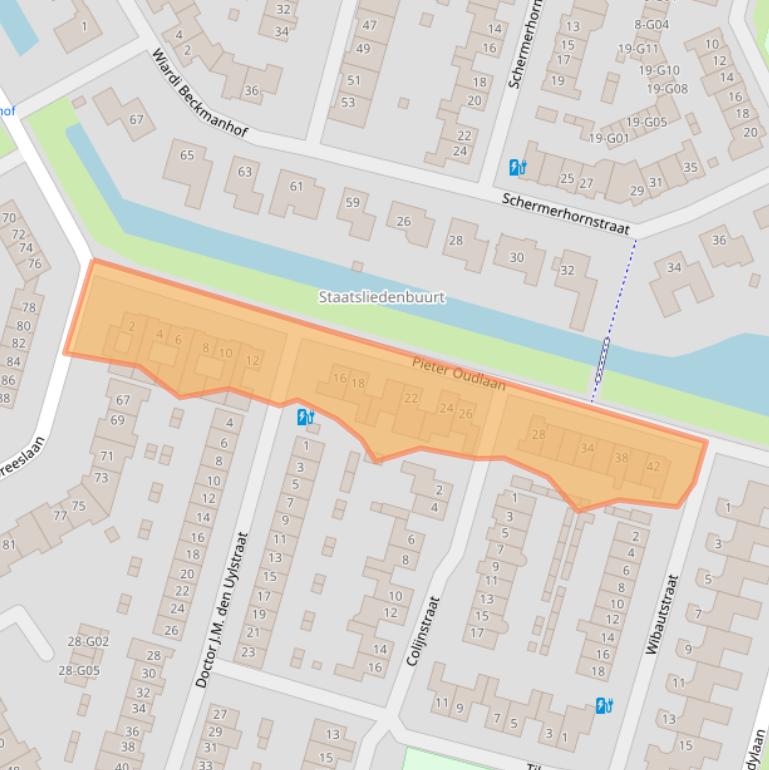 Kaart van postcodegebied 4908DG.