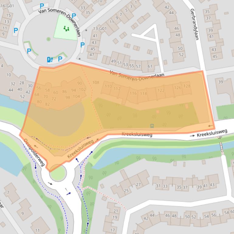 Kaart van postcodegebied 4908DZ.