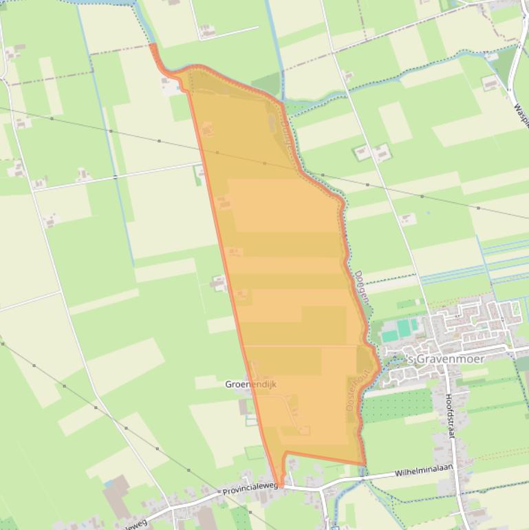 Kaart van postcodegebied 4909AD.