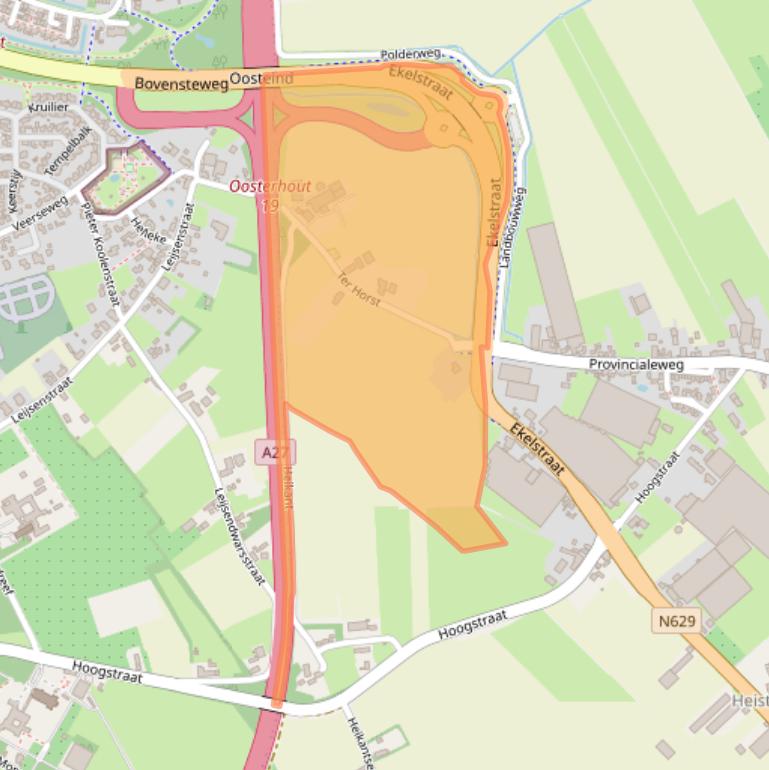 Kaart van postcodegebied 4909AS.