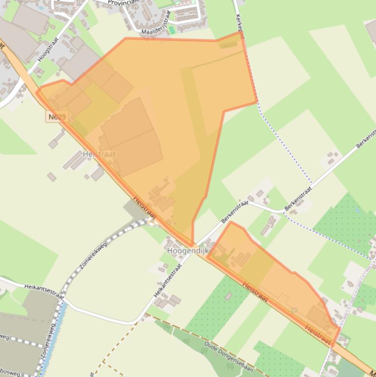 Kaart van postcodegebied 4909BD.