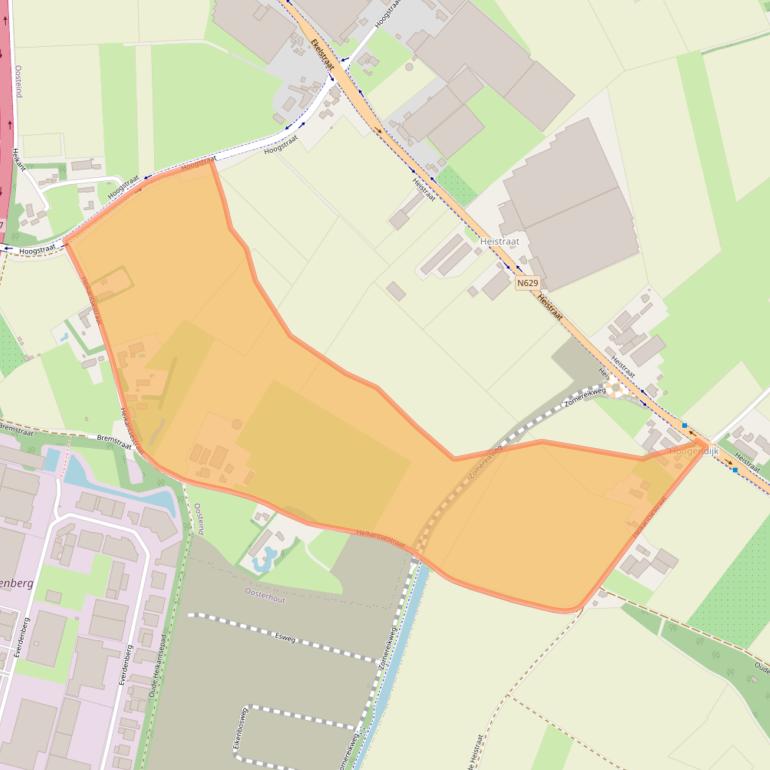 Kaart van postcodegebied 4909BP.