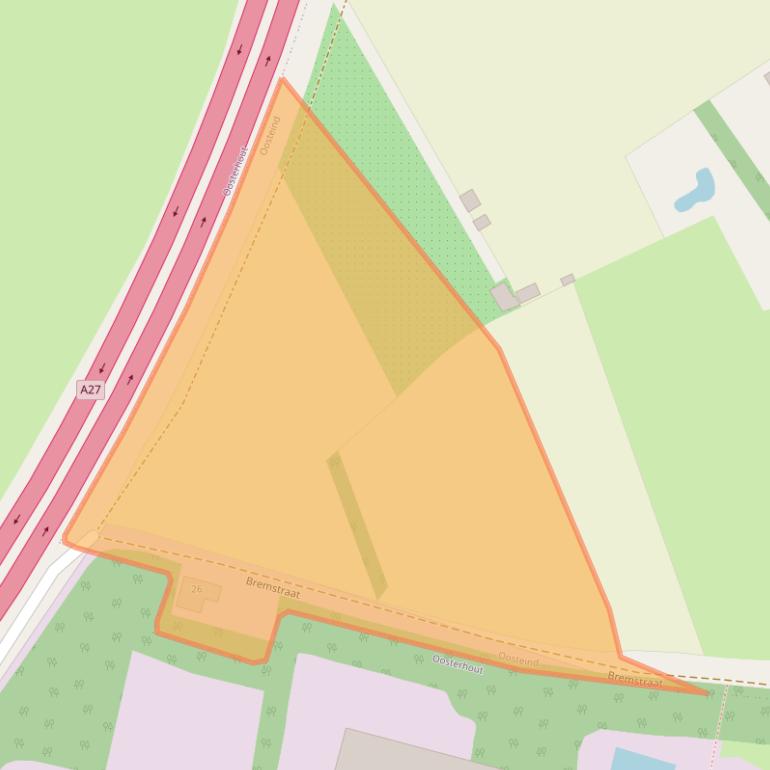 Kaart van postcodegebied 4909BT.