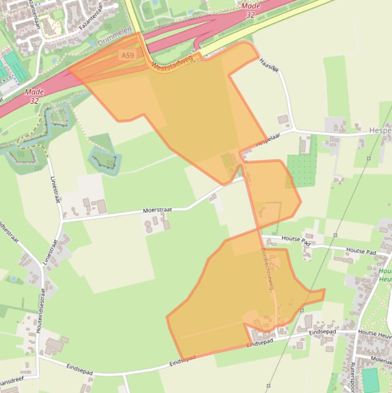 Kaart van postcodegebied 4911AB.