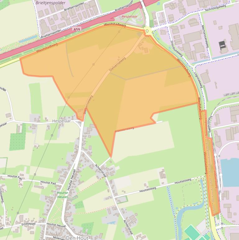 Kaart van postcodegebied 4911AC.