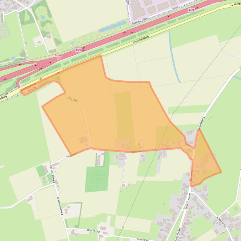 Kaart van postcodegebied 4911AE.