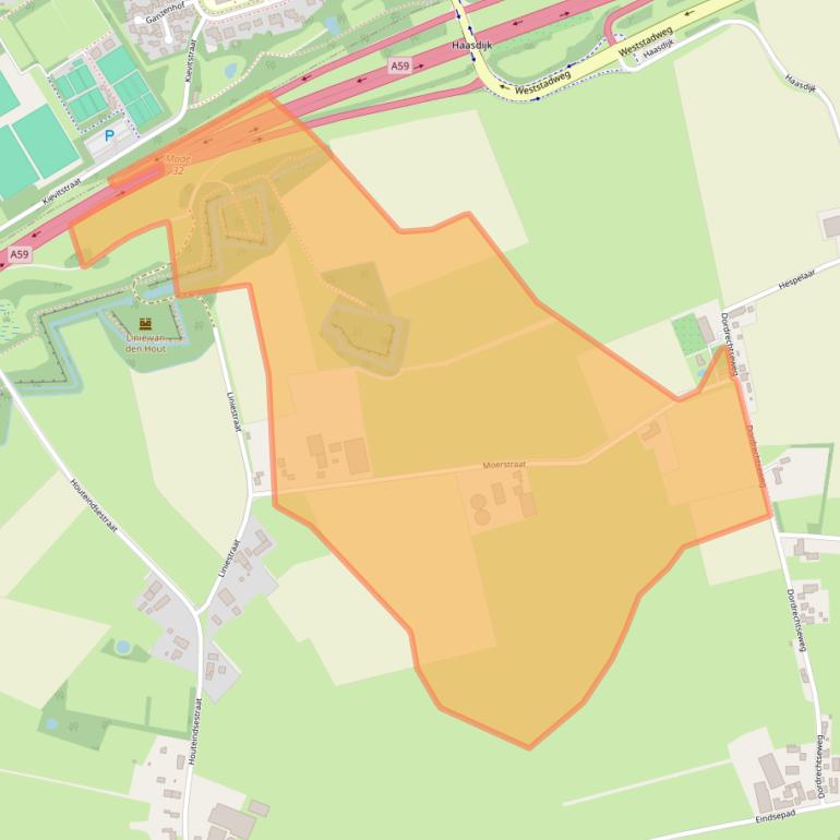 Kaart van postcodegebied 4911AG.