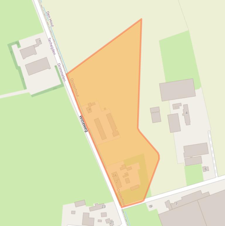 Kaart van postcodegebied 4911AN.