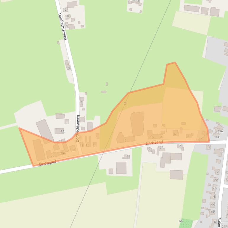 Kaart van postcodegebied 4911AR.