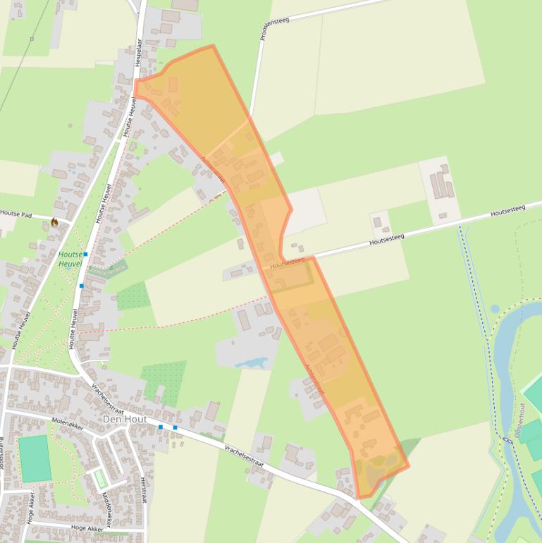 Kaart van postcodegebied 4911AZ.