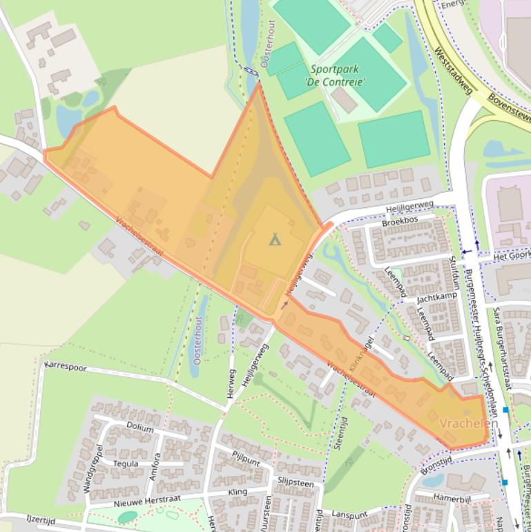 Kaart van postcodegebied 4911BJ.