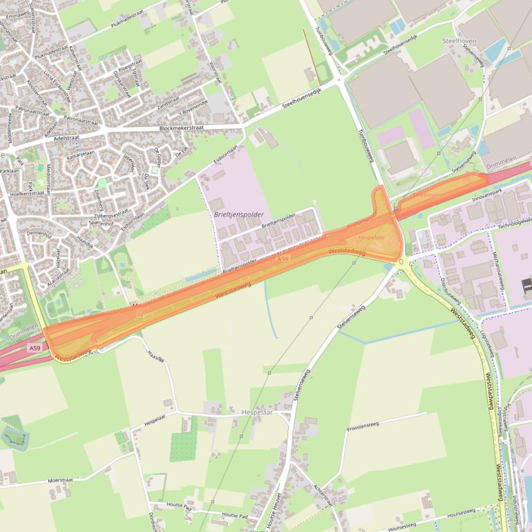 Kaart van postcodegebied 4911BV.