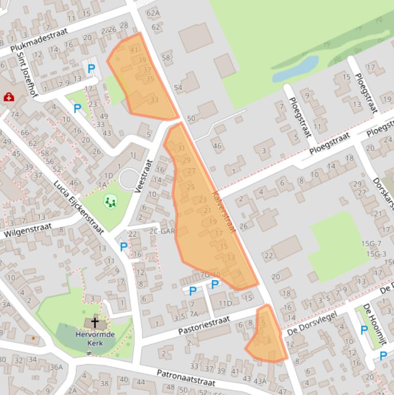 Kaart van postcodegebied 4921AA.