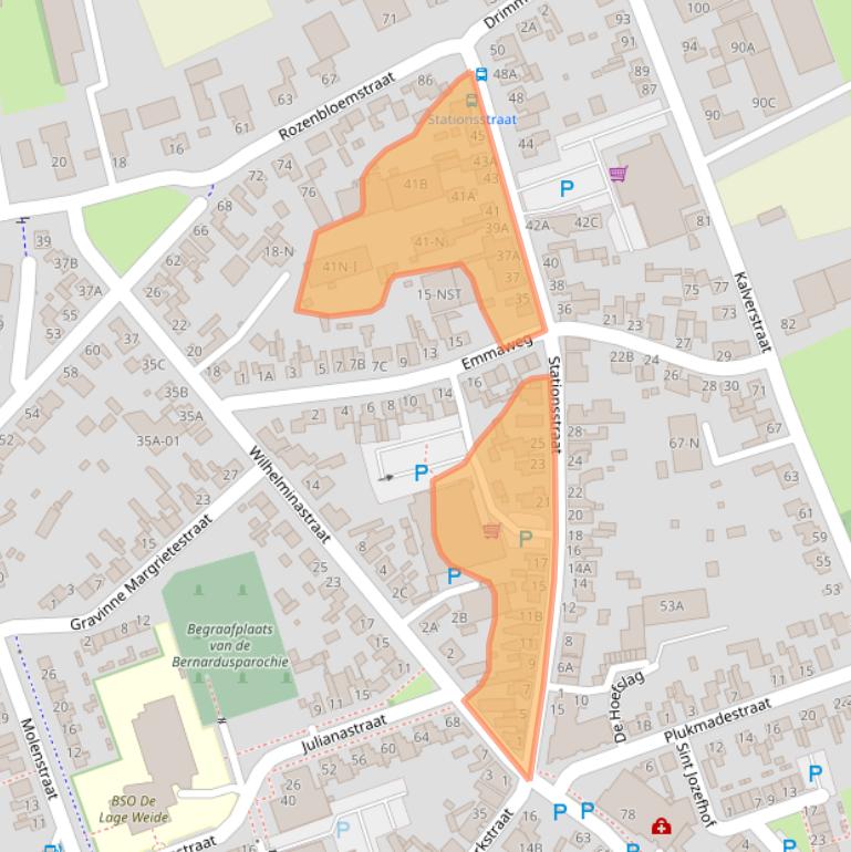 Kaart van postcodegebied 4921AC.