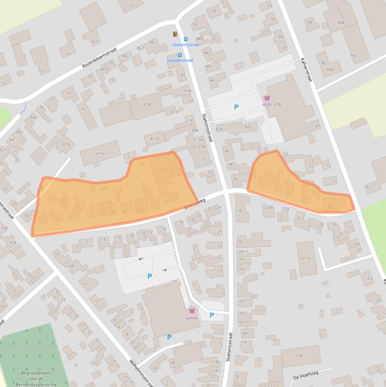 Kaart van postcodegebied 4921AE.