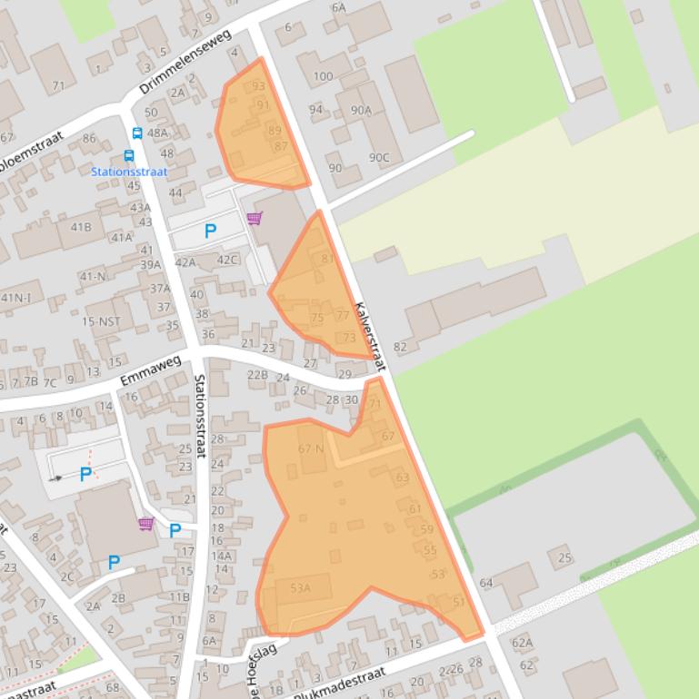 Kaart van postcodegebied 4921AS.