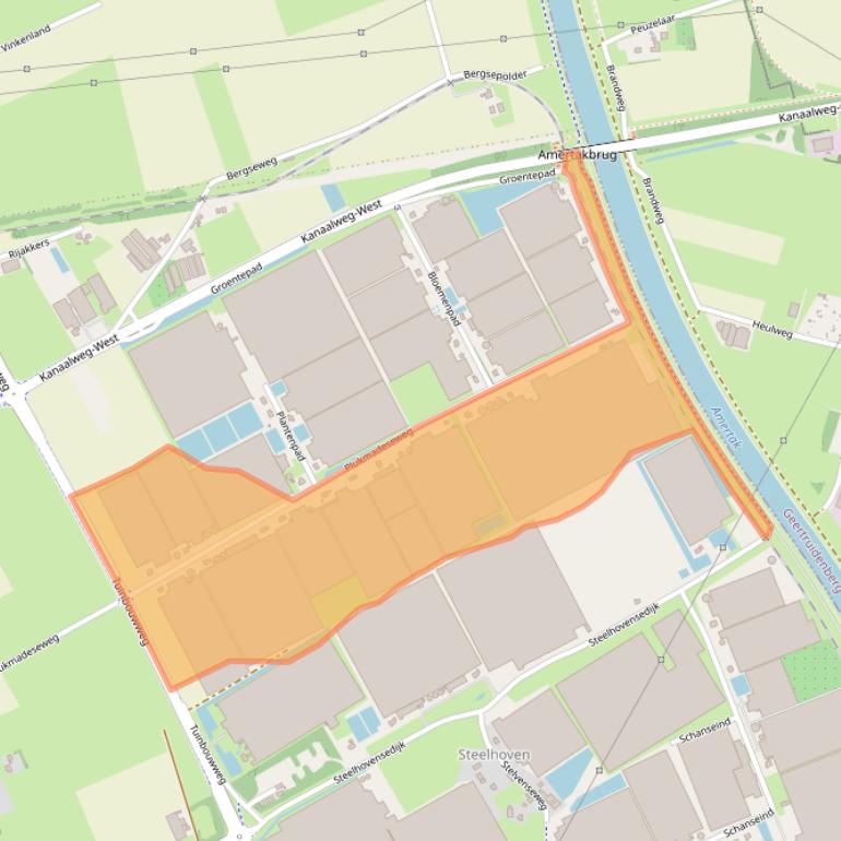 Kaart van postcodegebied 4921AW.