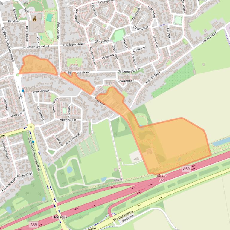 Kaart van postcodegebied 4921CK.