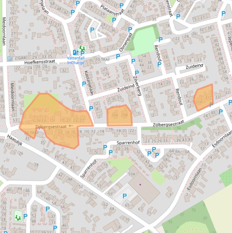 Kaart van postcodegebied 4921CM.