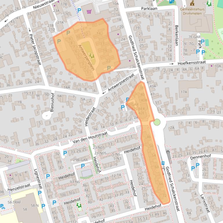 Kaart van postcodegebied 4921CS.