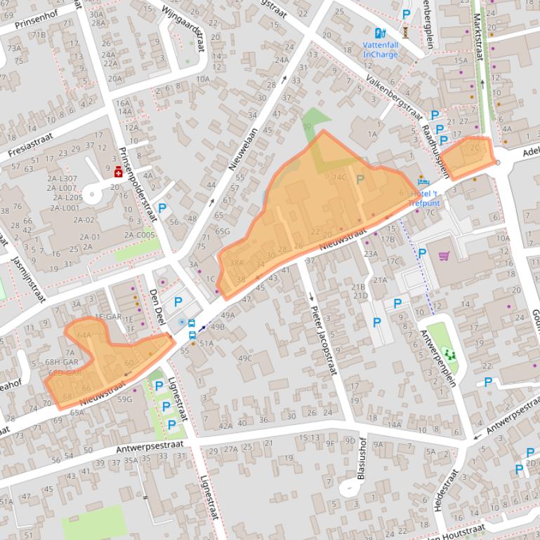Kaart van postcodegebied 4921CX.