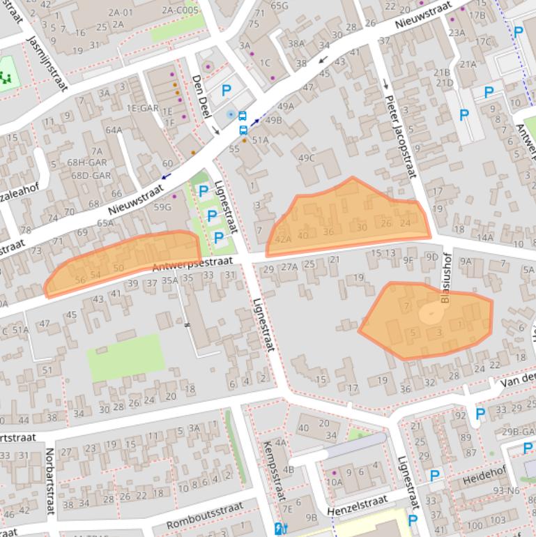 Kaart van postcodegebied 4921DG.