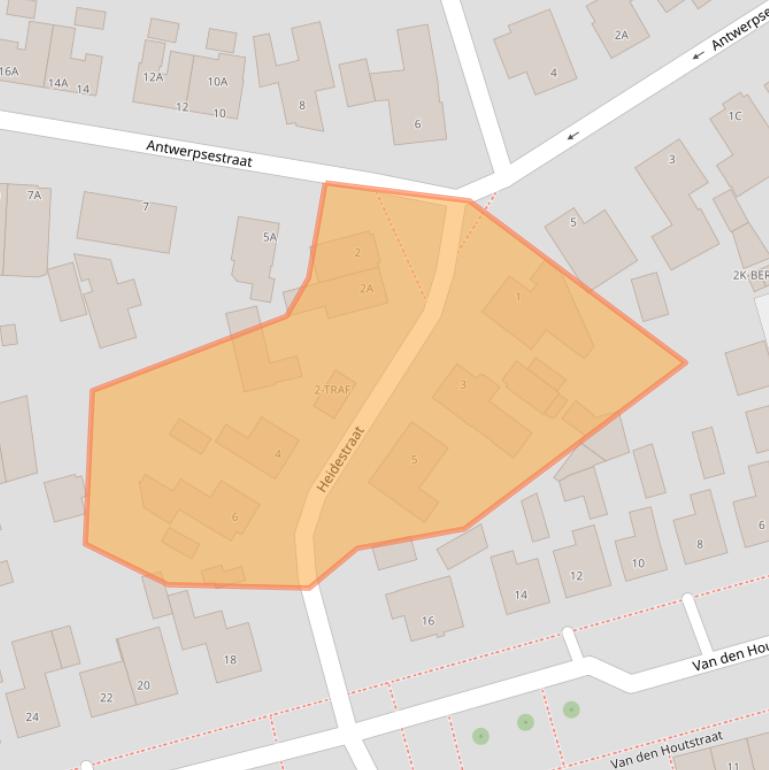 Kaart van postcodegebied 4921DH.