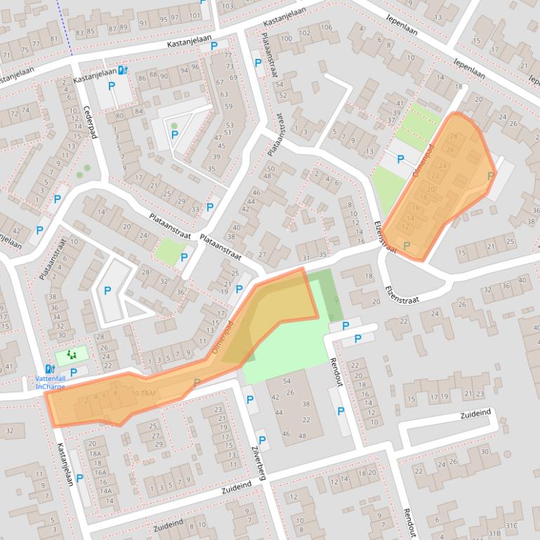 Kaart van postcodegebied 4921DN.
