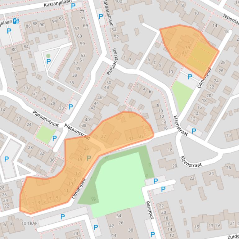 Kaart van postcodegebied 4921DP.