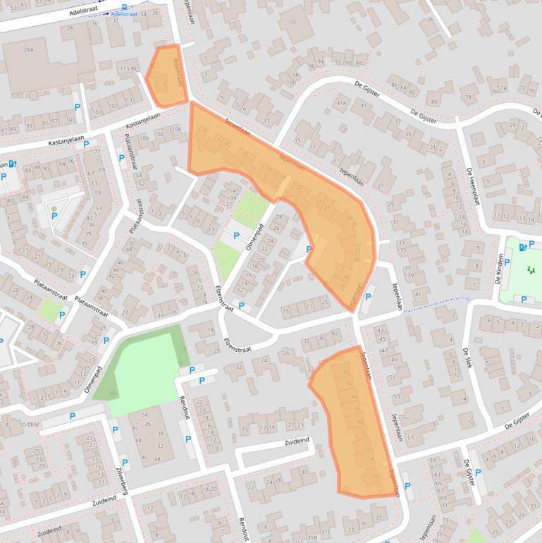 Kaart van postcodegebied 4921DR.