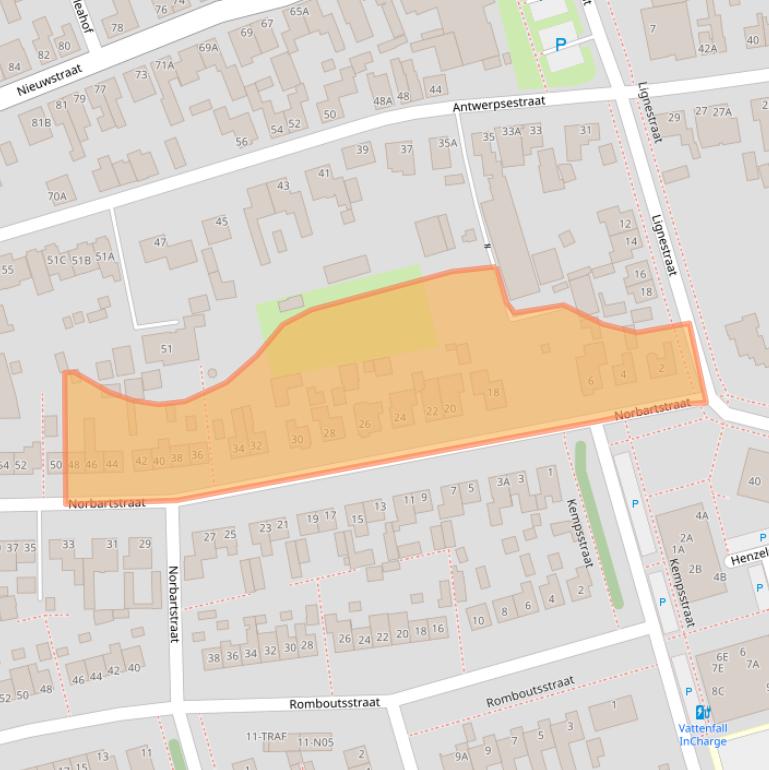 Kaart van postcodegebied 4921EC.