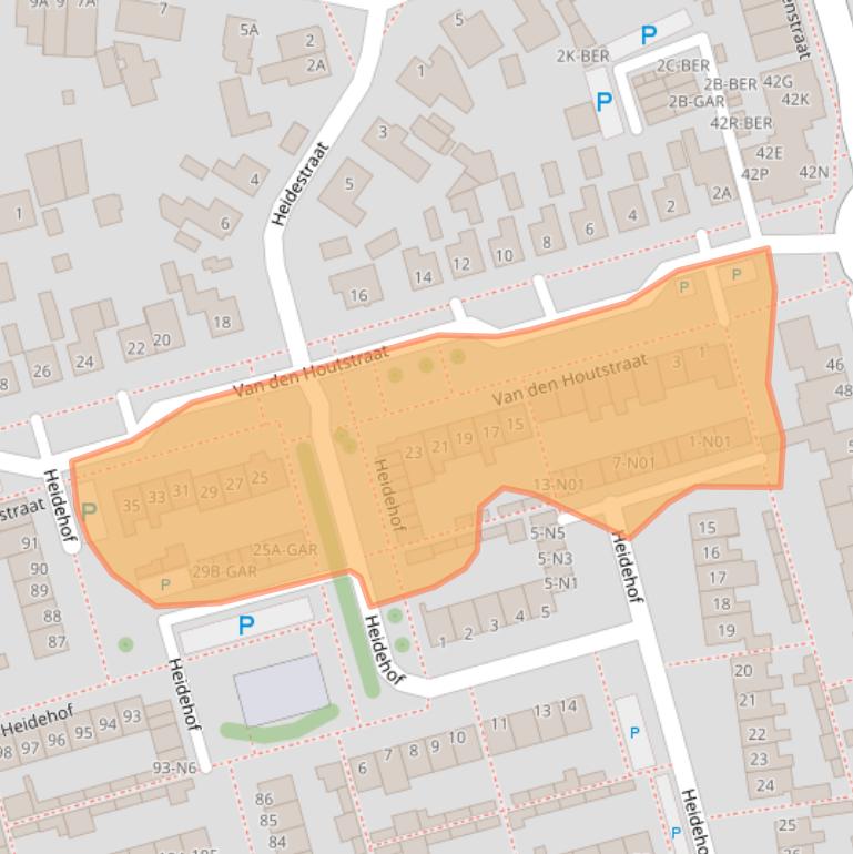 Kaart van postcodegebied 4921EW.