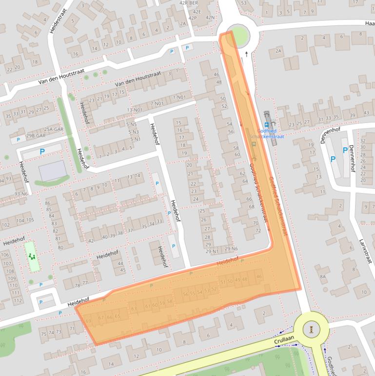 Kaart van postcodegebied 4921GC.