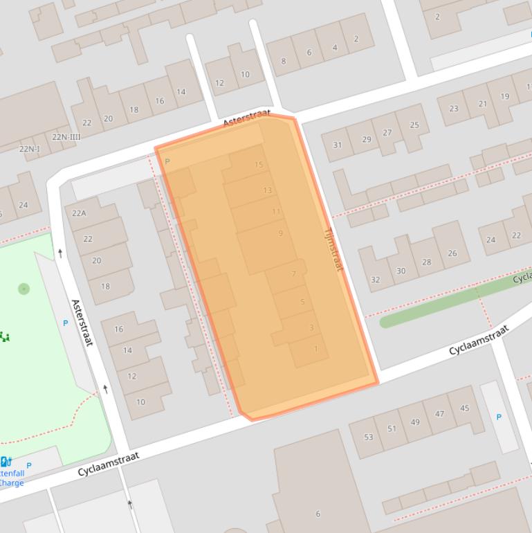 Kaart van postcodegebied 4921HN.