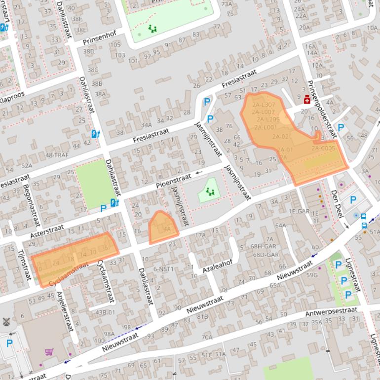 Kaart van postcodegebied 4921JC.