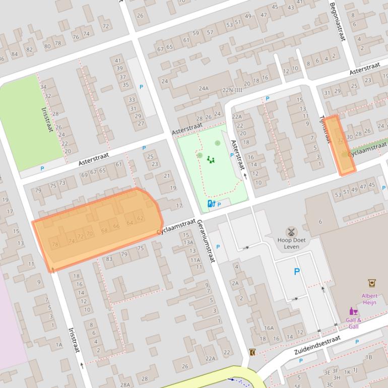 Kaart van postcodegebied 4921JD.