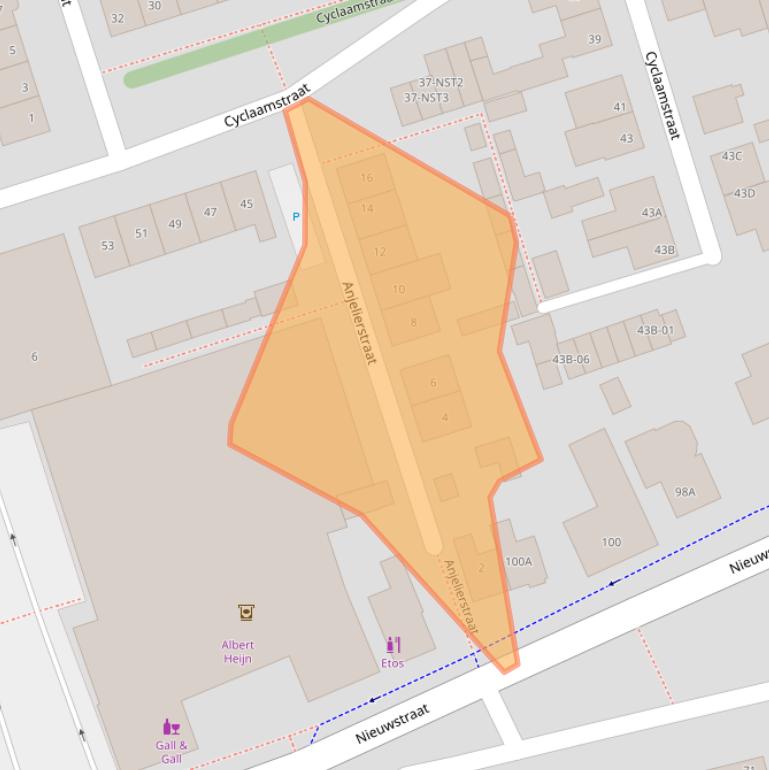 Kaart van postcodegebied 4921JE.