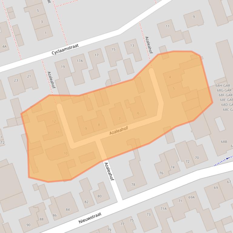 Kaart van postcodegebied 4921JG.