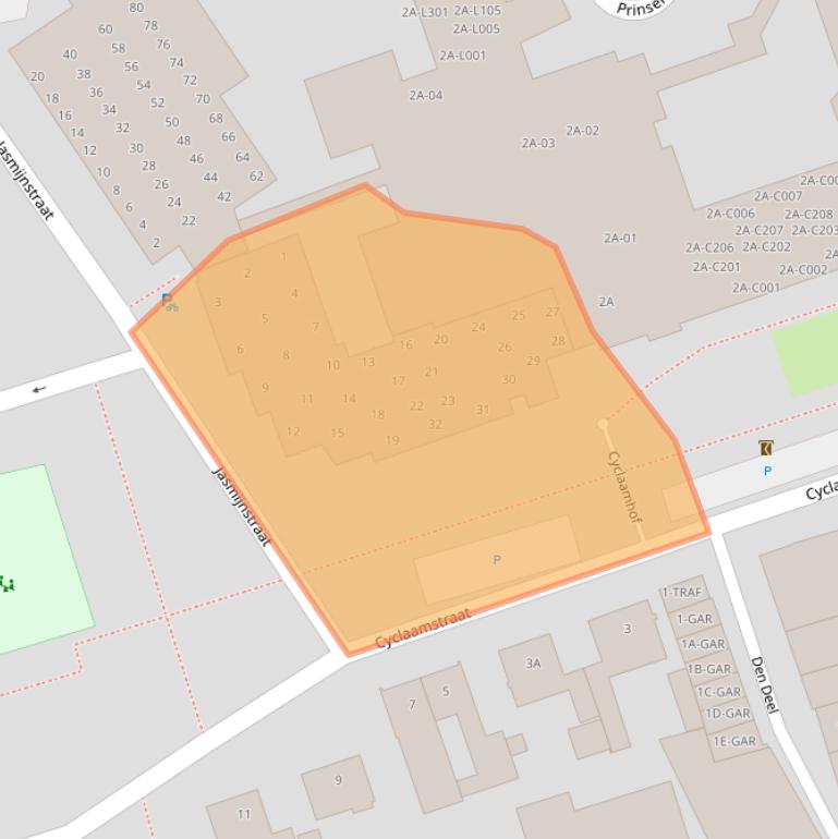 Kaart van postcodegebied 4921JJ.