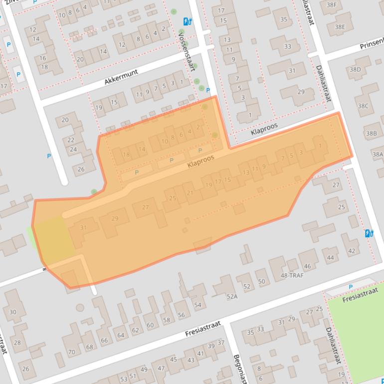 Kaart van postcodegebied 4921JK.