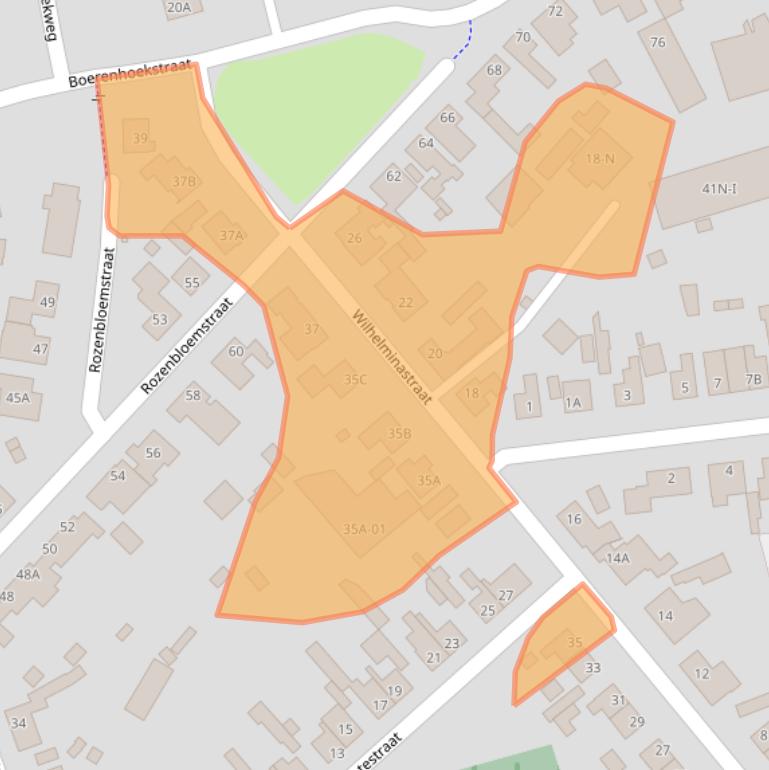 Kaart van postcodegebied 4921KC.