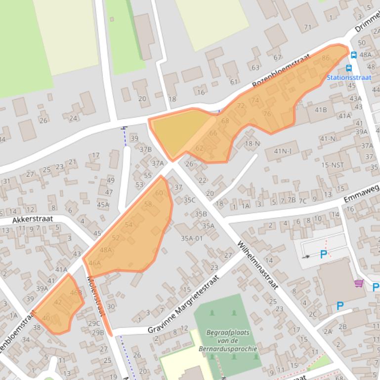 Kaart van postcodegebied 4921KH.